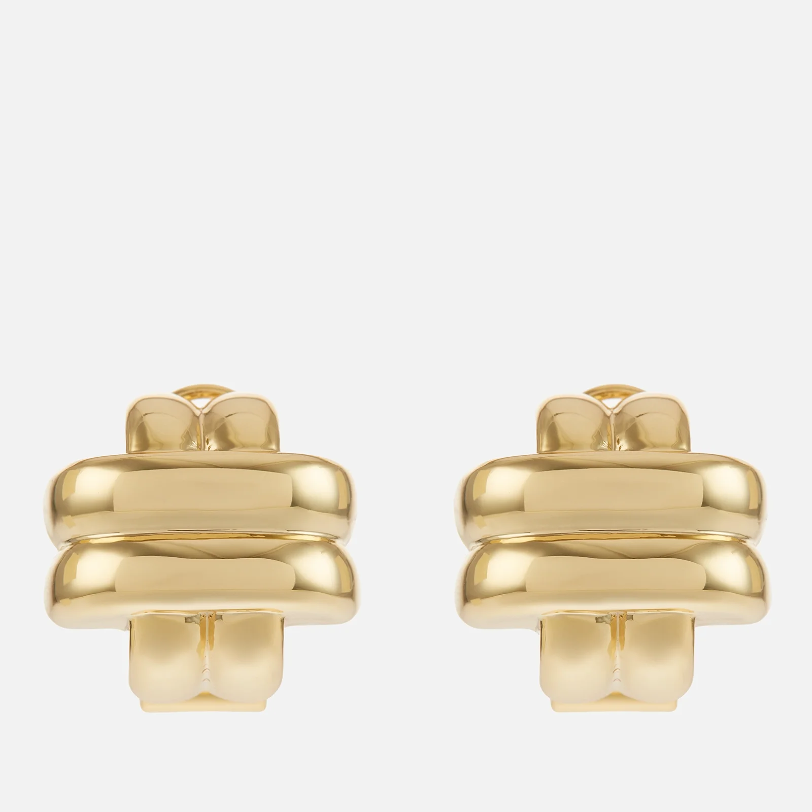 Anine Bing Double Cross 14-Karat Gold-Plated Earrings Image 1
