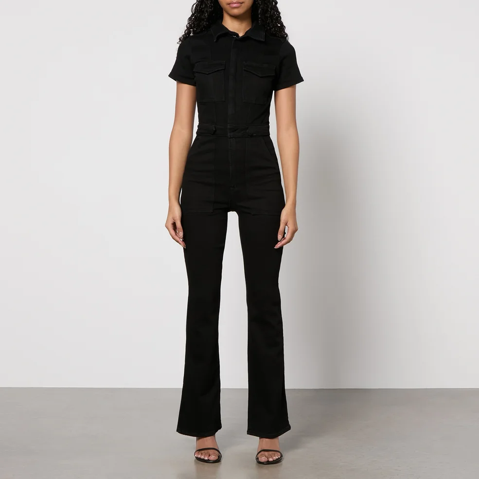 Good American Fit For Success Stretch-Denim Bootcut Jumpsuit Image 1