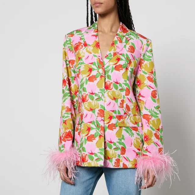 Kitri Emilia Floral-Print Tencel™ and Linen-Blend Blazer