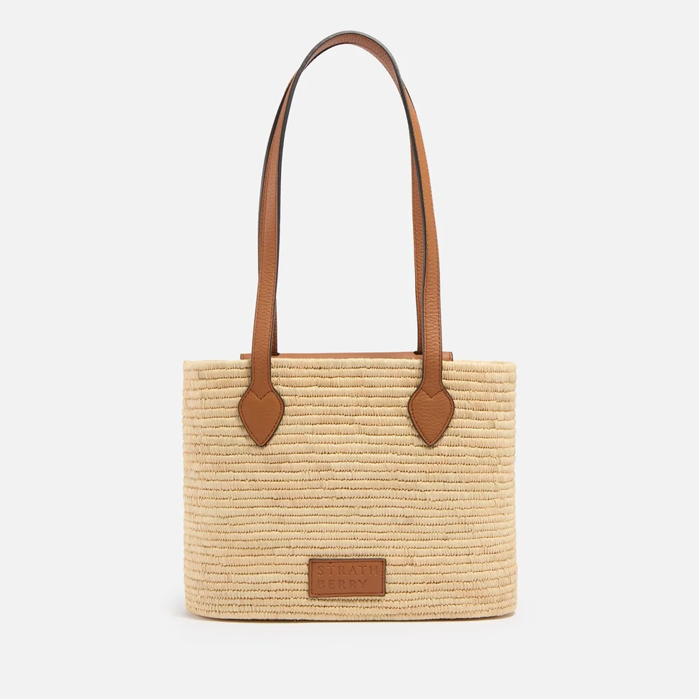 Strathberry The Strathberry Raffia and Leather Basket Bag Image 1