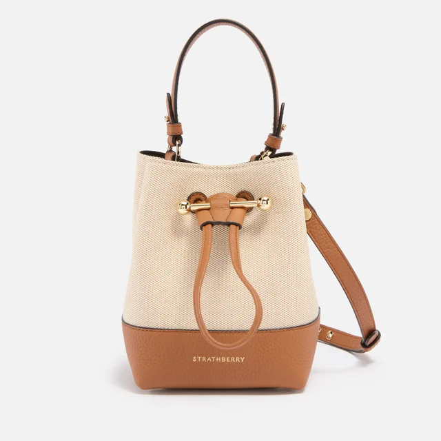 Strathberry Lana Osette Canvas Leather Bucket Bag