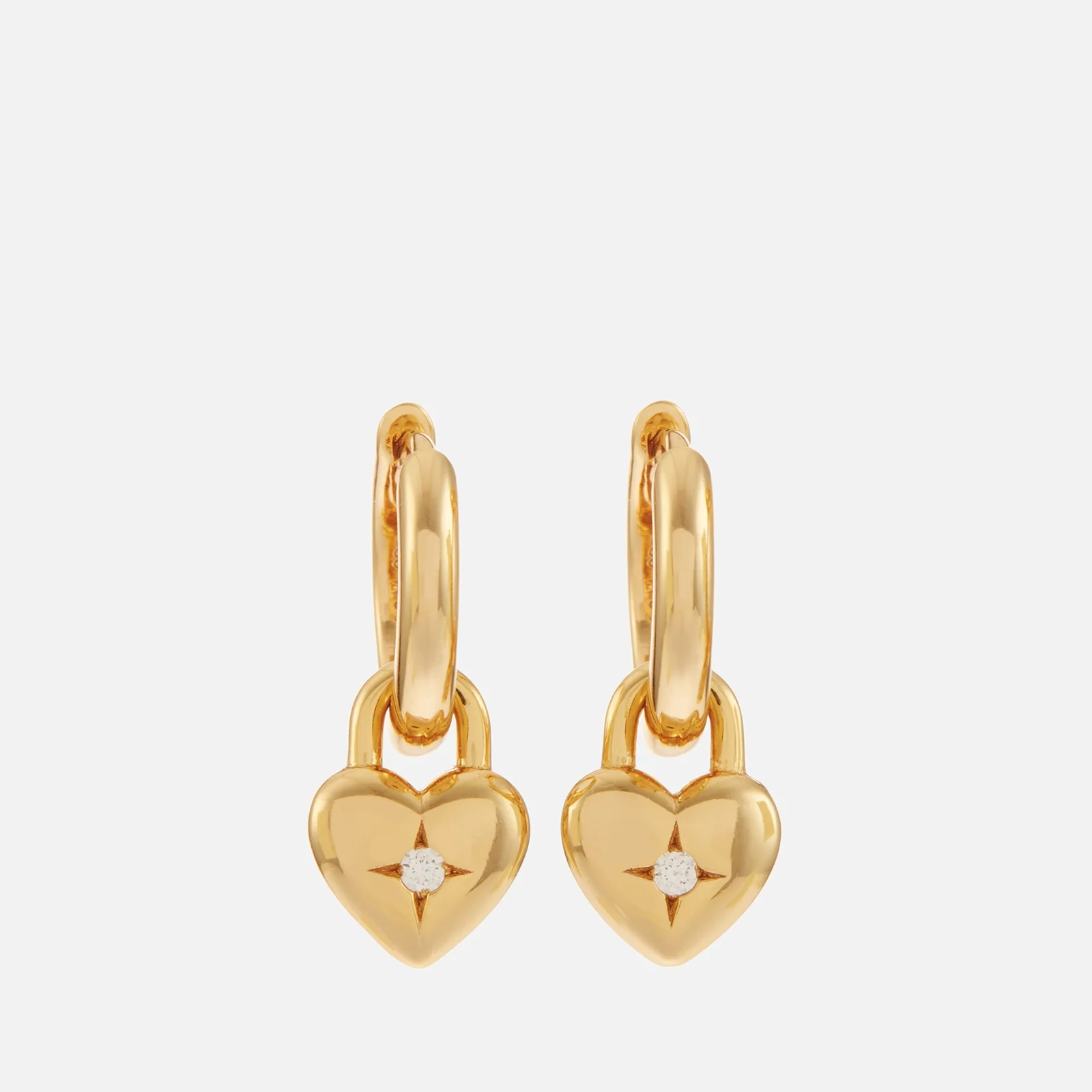 Astrid & Miyu Heart 18K Gold-Plated Sterling Silver Huggie Earrings Image 1