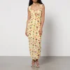De La Vali Ruched Floral-Print Chiffon Midi Dress - UK 10 - Image 1