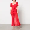 De La Vali Ruched Chiffon Maxi Dress - UK 12 - Image 1