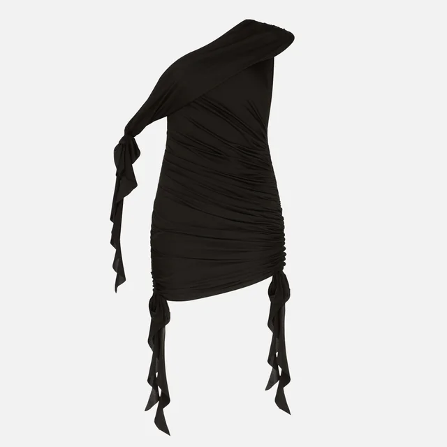 De La Vali Women's Jersey Mini Dress With Body Cut Out And Ties - Black
