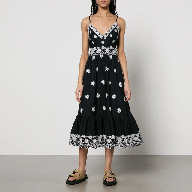 Sea New York Elysse Embroidered Cotton-Poplin Dress
