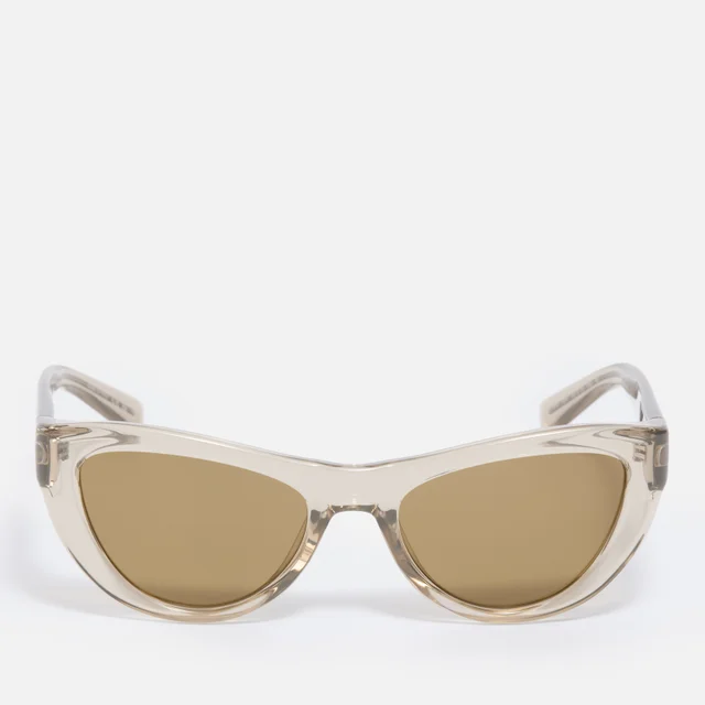 Saint Laurent Women's Script Acetate Cat Eye Sunglasses - Beige/Beige/Brown