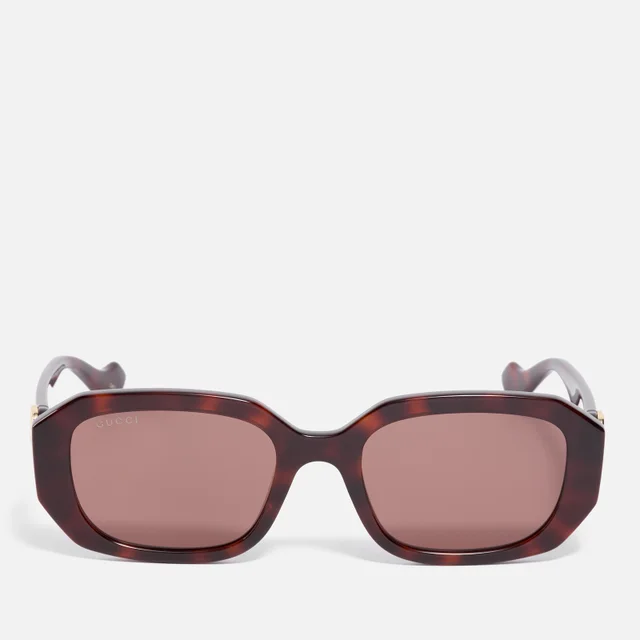 Gucci Women's Rectangular/Squared Sunglasses - Havana/Havana/Brown