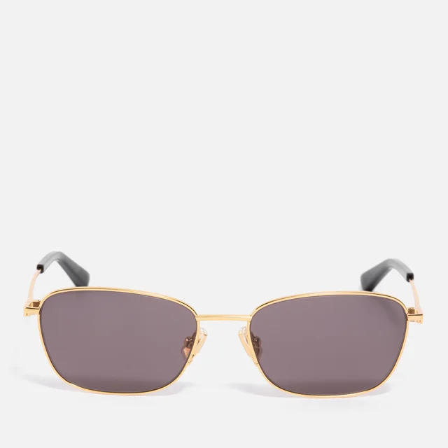 Bottega Veneta Rectangle-Frame Metal Sunglasses