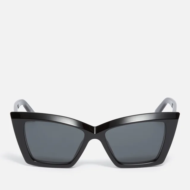 Saint Laurent Women's Acetate Cat Eye Sunglasses - Black/Black/Black