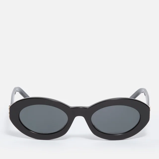 Saint Laurent Women's Monogram Oval Acetate Sunglasses - Black/Black/Black