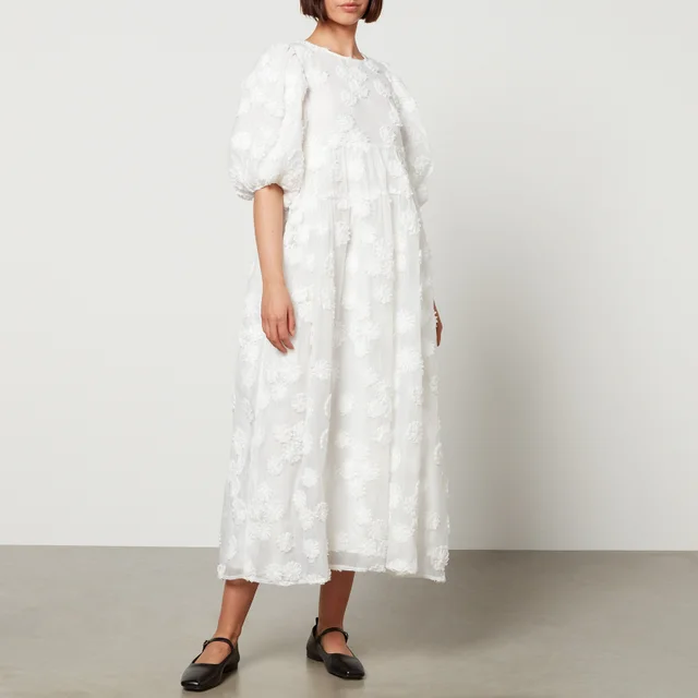 Sister Jane Dream Hazelnut Floral-Jacquard Midi Dress
