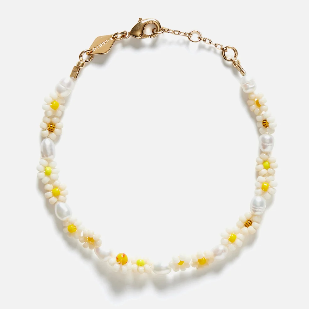 Anni Lu Daisy Flower 18-K Gold Plated and Freshwater Pearl Bead Bracelet Image 1