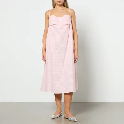 Toit Volant Verona Gingham Cotton Midi Dress - L