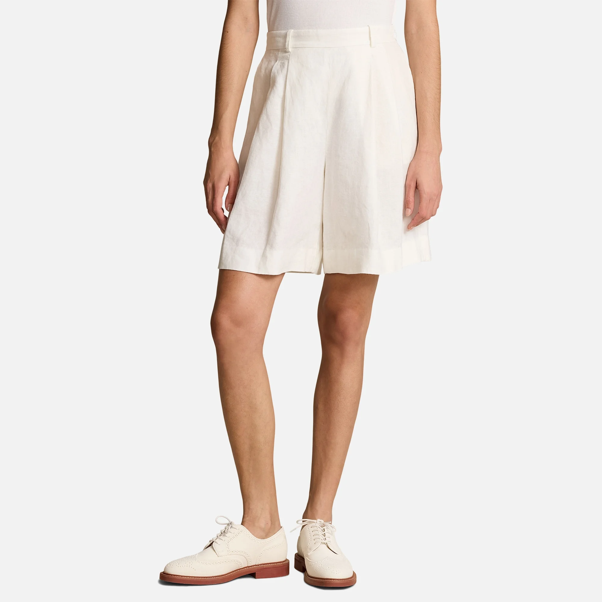 Polo Ralph Lauren Linen-Blend High-Waisted Shorts - US 2/UK 6 Image 1