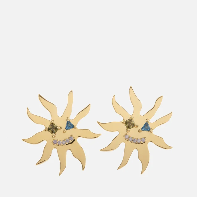 anna + nina Sunny Side Up Gold-Plated Stud Earrings