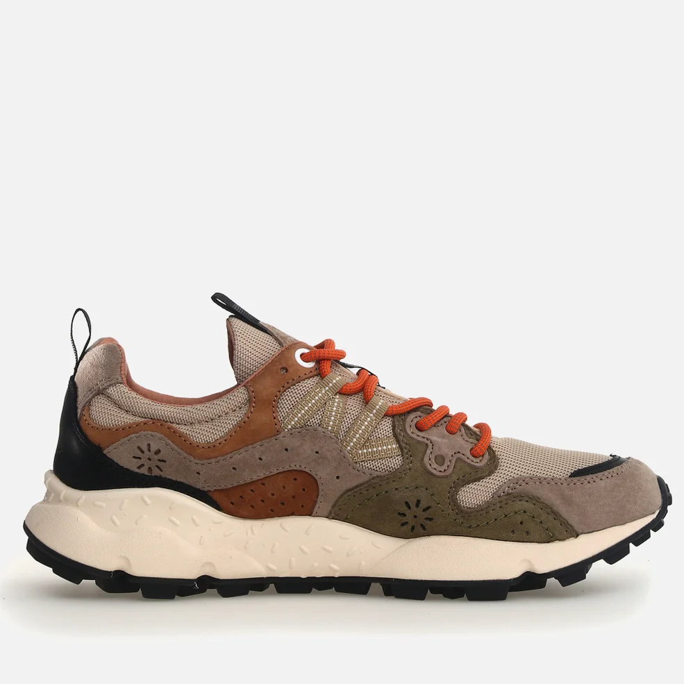 Flower Mountain Unisex Yamano 3 Suede and Mesh Trainers Image 1