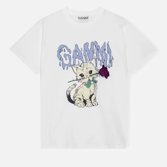 Ganni Basic Rose Cat Organic Cotton-Jersey T-Shirt