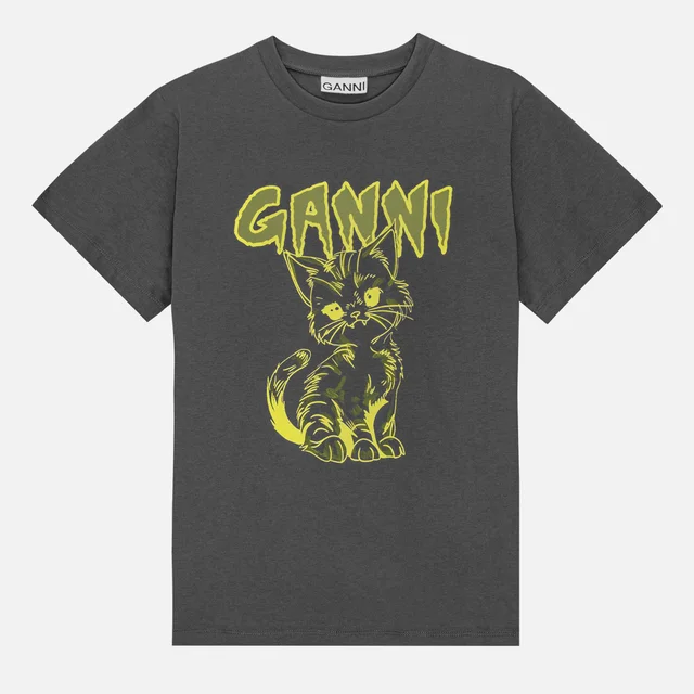 Ganni Women's Basic Jersey Kitty Relaxed T-Shirt - Volcanic Ash