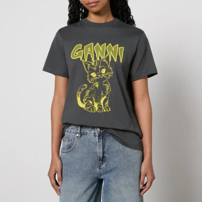 Ganni Kitty Relaxed Cotton-Jersey T-Shirt - L
